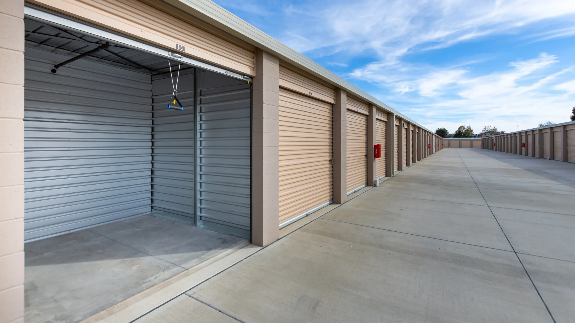 StoreAssure drive-up storage units with ground-level vehicle access